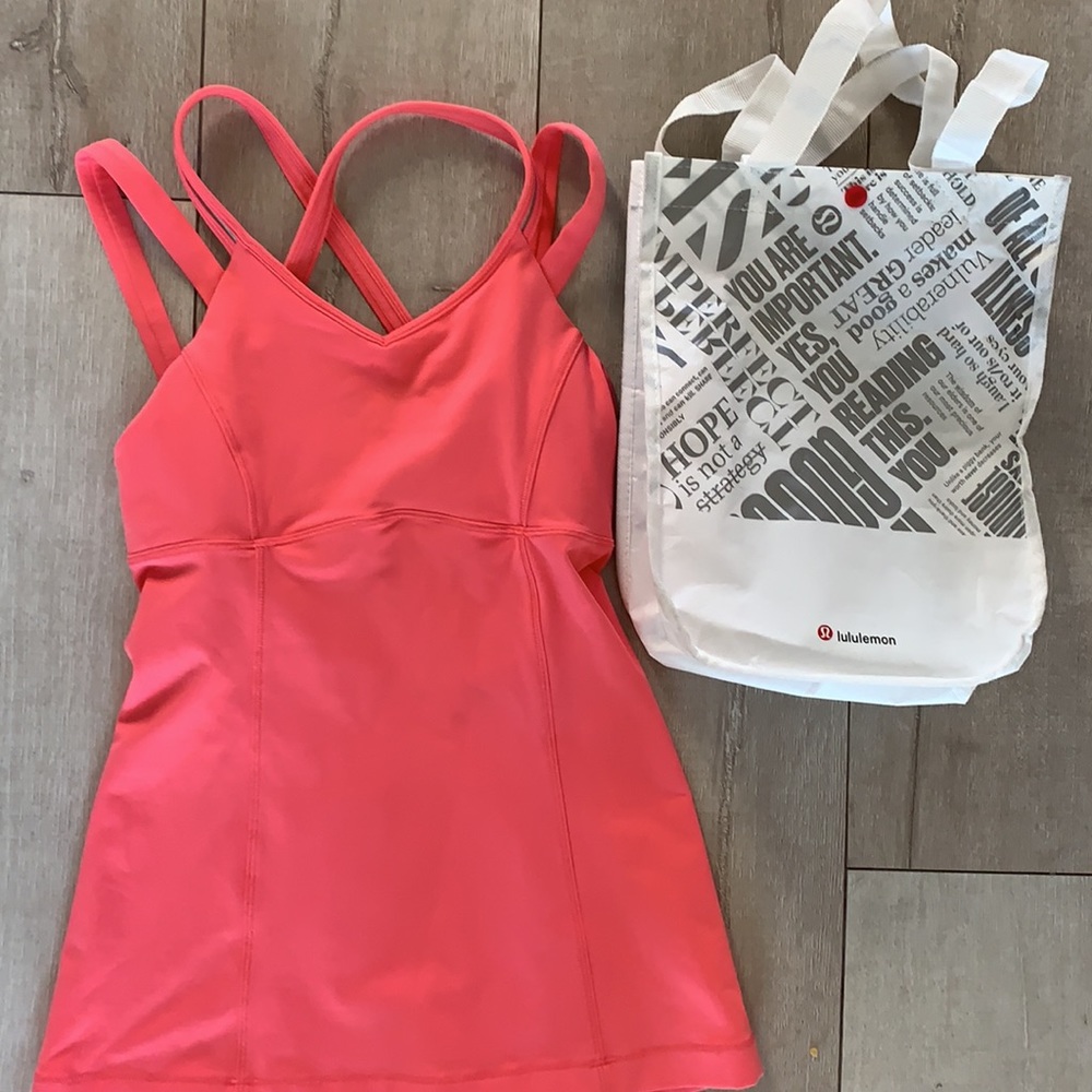 LULU LEMON HOT PINK TANK TOP SIZE 4 worn once